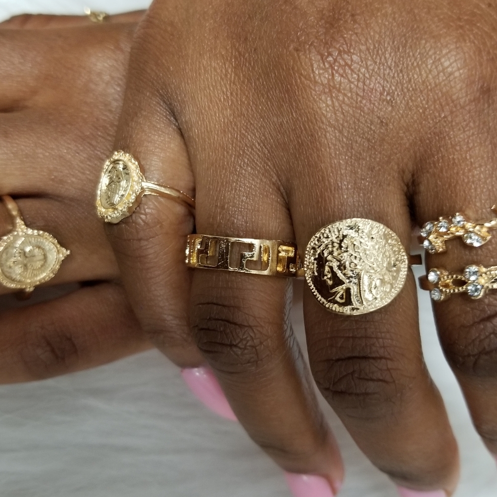 Fashionable Gold Stackable 15pc Rings